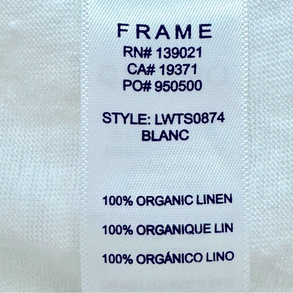 FRAME DENIM EUC Sz XL White Linen Slouchy Tee - Picture 5 of 6